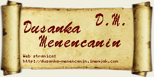 Dušanka Menenćanin vizit kartica
